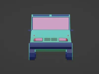 Low-poly car Free low-poly 3D model