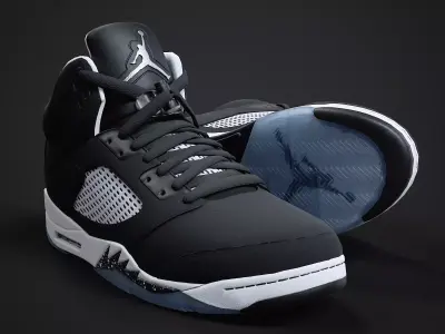 Air Jordan 5-retro sneaker 2 Low-poly 3D model
