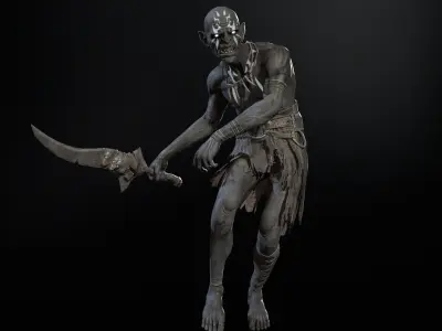 SkinnyOrc3 Low-poly 3D model