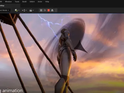 Blackhole and VFX scene and windmill animation Low-poly 3D model
