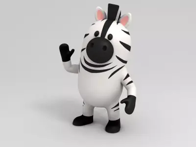 Rigged Zebra Character 3D model