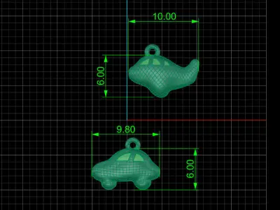 Car pendant  airplane pendant fashion fancy gold  3D print model