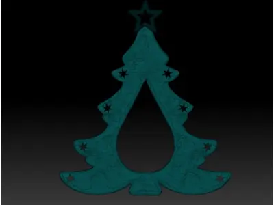 Printable Christmas Tree  pendant Ornament   3D print model