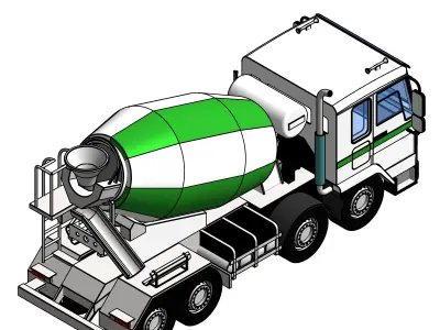 Concrete Mixer Truck-03 3D model