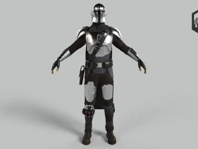 The Mandalorian GameReady Rigged Low-poly 3D model