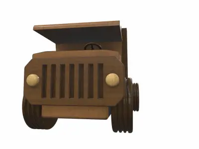 Wooden car toy truck 5 Free 3D model