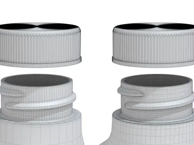 Motor Oil Bottle 16 oz 3D model