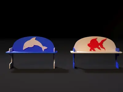 Benches in the playground 3D model