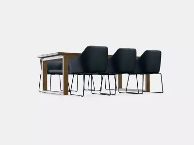 MORBYLANGA - TOSSBERG Table and 6 armchairs 3D model