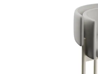 Layered Back Dining Chair 3D model