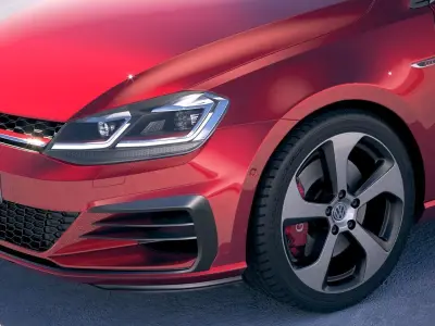 Volkswagen Golf GTI 2017 5-door 3D model
