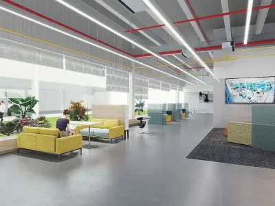 Modern reception lobby Interior 3D model