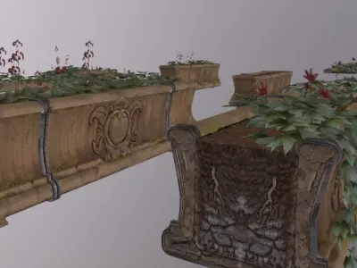 City Garden Planter Low-poly 3D model