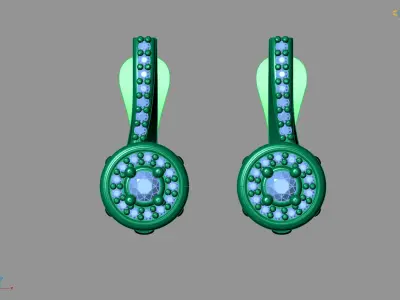 Women Earrings 3DM STL Womens Earring Renders 3D print models   3D print model 6
