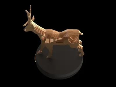 Parametric V Deer Low-poly 3D model