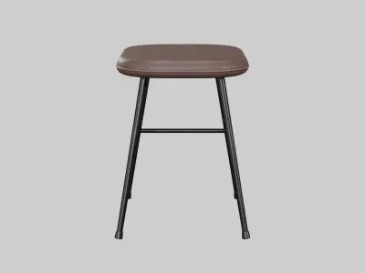 Spine metal base stool-leather Low-poly 3D model