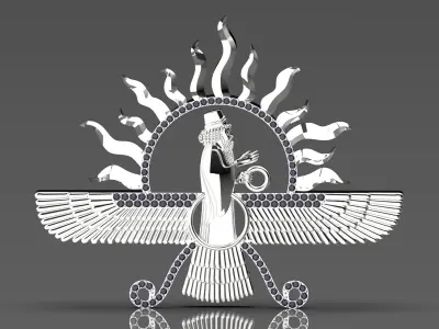 farvahar gold pendant jp0182 3D print model