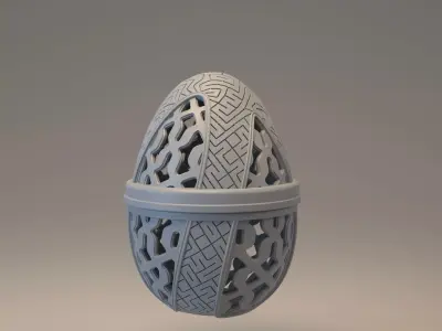 Easter egg with carved ornament - Nummer 02 3D print model
