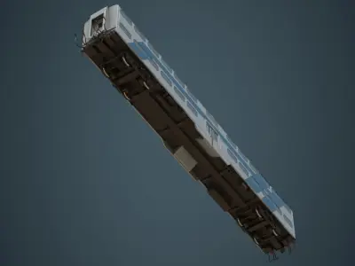 Railcar 1B Low-poly 3D model