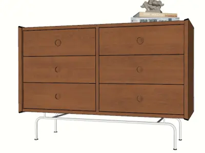Wooden Storage Quartet 3D model