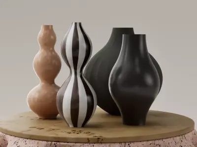 SET JARRONES DECORATIVOS - FLOREROS - VASOS 3D print model 3