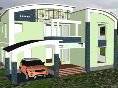 House 3D model  Low-poly 3D model