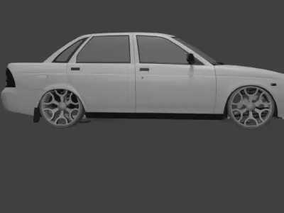 Russian Car Lada Priora Low-poly 3D model