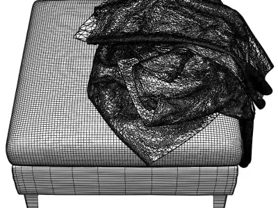 Blanket on a stool  3D model