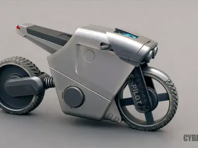 CYBER BIKE-01 Rigged 3D model