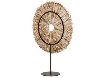 Natural Round seagrass leaves sculpture table decor 3D model