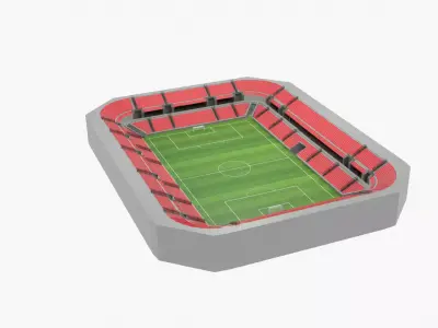 Football Stadium Low-poly 3D model 29