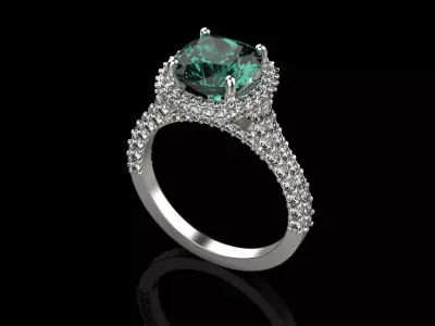 Cushion Cut Ring N45 3D print model