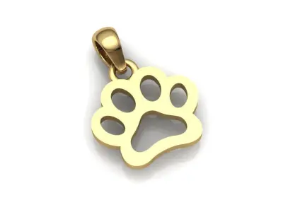 Dog paw pendant 3D print model