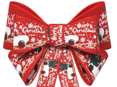 Christmas Bow Ribbon 05 Low-poly 3D model