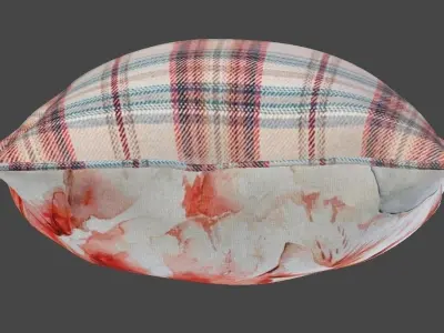 Voyage Cushion - Peony Red -Piped Pillow 3D model