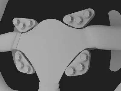 GT1 Steering Wheel Low Poly No Texture Low-poly 3D model