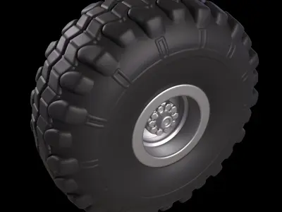 Jeep Kaiser Rim Tyre 3D print model