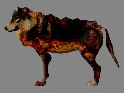 hunterWolf dog Low-poly 3D model