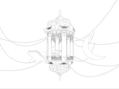 Fanoos Ramadan with 3 Accessories  Free 3D model