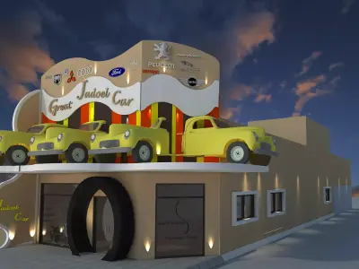 3D model house and caffe  3D model