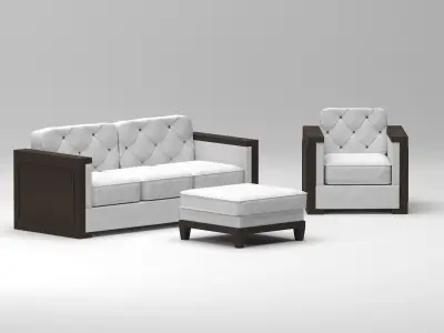 Sofa green vintage Free 3D model