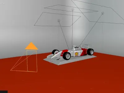 Mclaren MP4 6 with scene Free 3D model