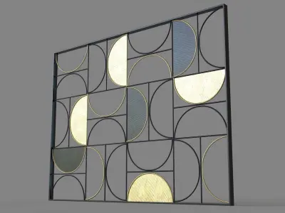 Deco 79 Contemporary Metal Abstract Wall Decor 3D model