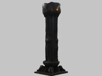 Biopunk HR Giger COLUMN 2 Low-poly 3D model