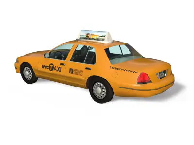 Car NYC Yellow Taxi Low-poly 3D model