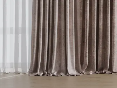 Curtian 02 Low-poly 3D model