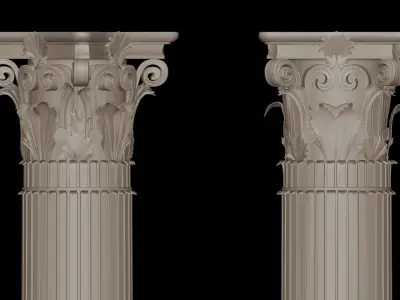 Corinthian column Low-poly 3D model