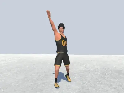 Sports Guy -Basket ball - Volley-Ball Low-poly 3D model