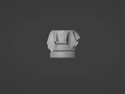 Pile of tires with cloth 3D print model