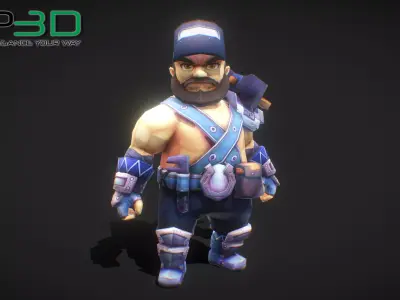 Fantasy RPG Engineer Low-poly 3D model